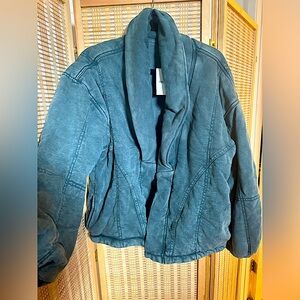 Forever 21 mineral wash denim jacket vintage looking puffer - large